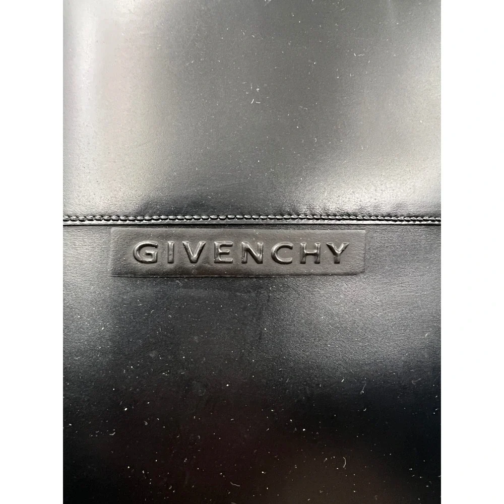 GIVENCHY Rain Boots Womens Sz 10 Tall Black Rubber Wellies Made in Italy Lace Up